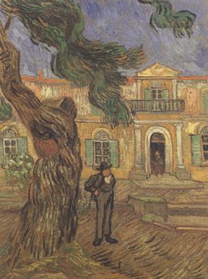 Vincent Van Gogh Pine Trees with Figure in the Garden of Saint-Paul Hospital (nn04) oil painting picture
